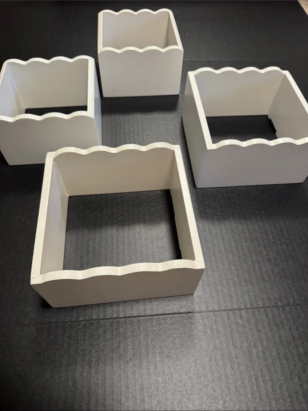 White Decorative Square Wall Shelves - Set of 4